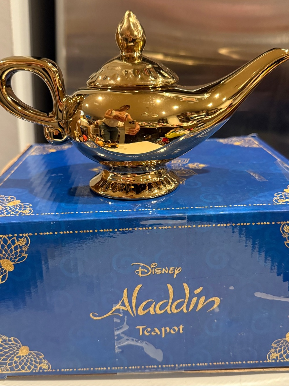 Disney Gold Aladdin Teapot Genie Lamp Decorative Collectible